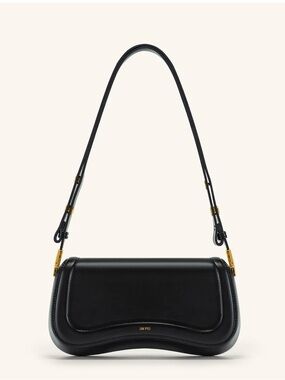JW PEI Black Saddle Shoulder Bag with Gold Hardware